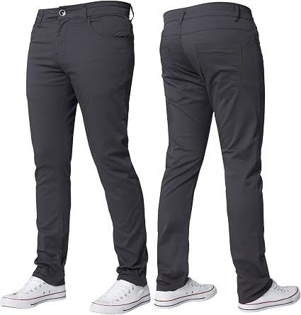BRAND KRUZE Mens Stretch Slim Fit Chino Trousers Casual Work Jeans Pants