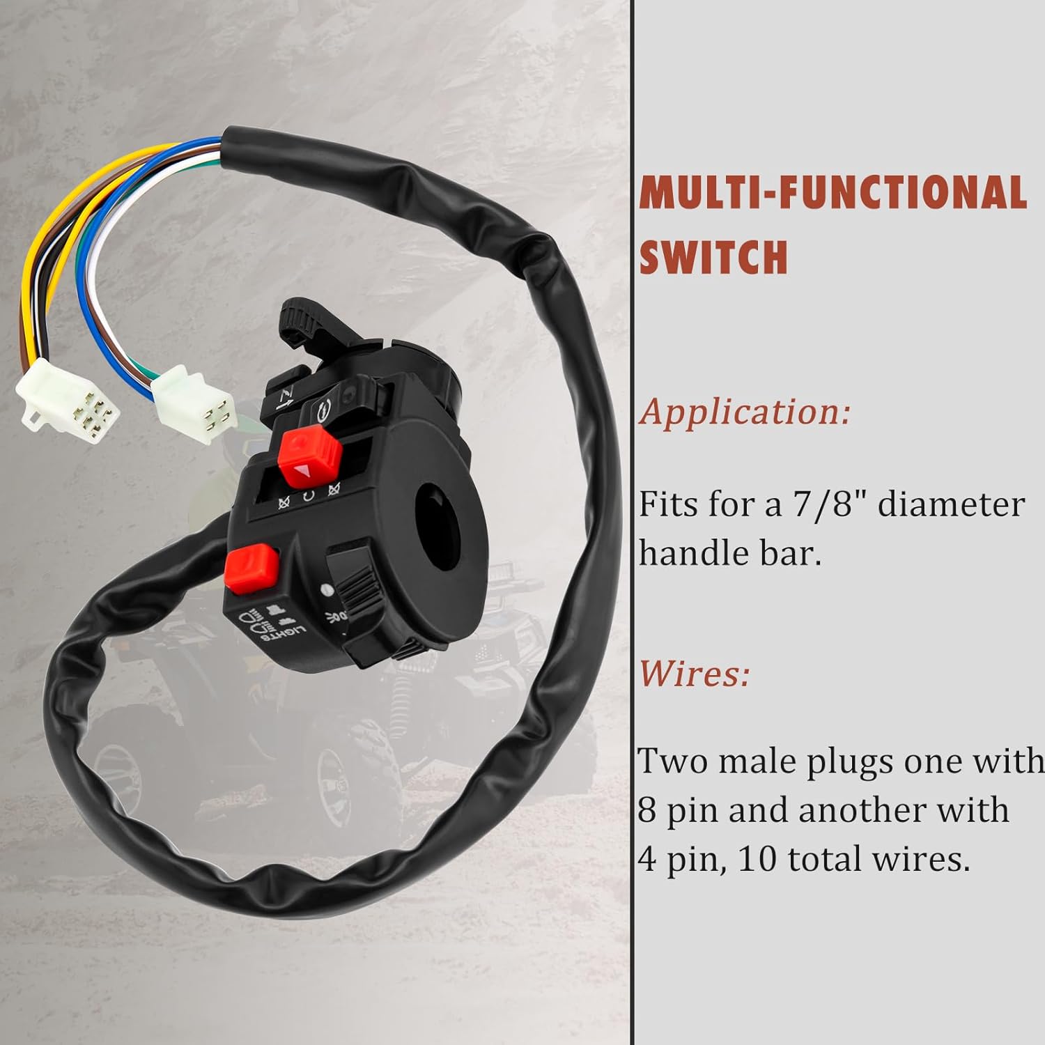 Complete Wiring Harness Kit, Powersports Wiring Harnesses Kit, Gy6 150cc Wiring Harness, 150cc ATV Wiring Harness Kit for ATV Quad 4 Four Wheelers 150CC 200CC 250CC Go Kart Wiring Harness by HOOTO