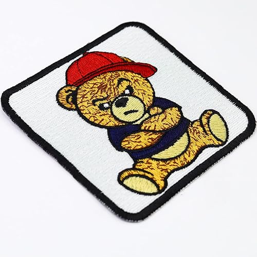 Miniatura 4 de Parche bordado de oso de peluche gruñón para coserplanchar - Emblema de juguete para niños, niñas, amantes de los osos de peluche, parches muy