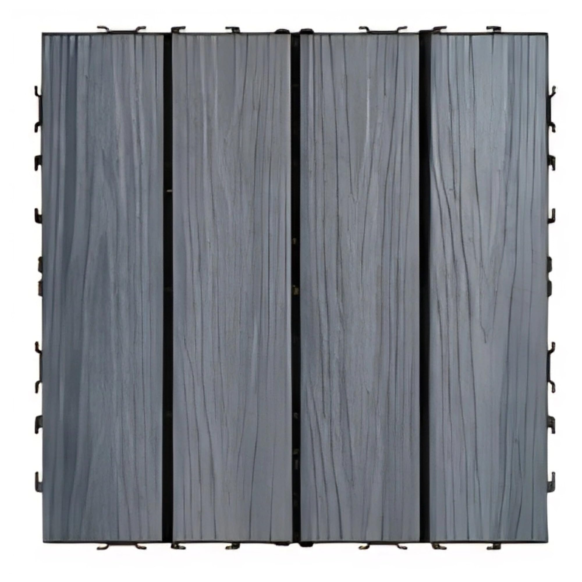 22 Pcs Composite Wood Patio Deck Tiles, Interlocking Flooring