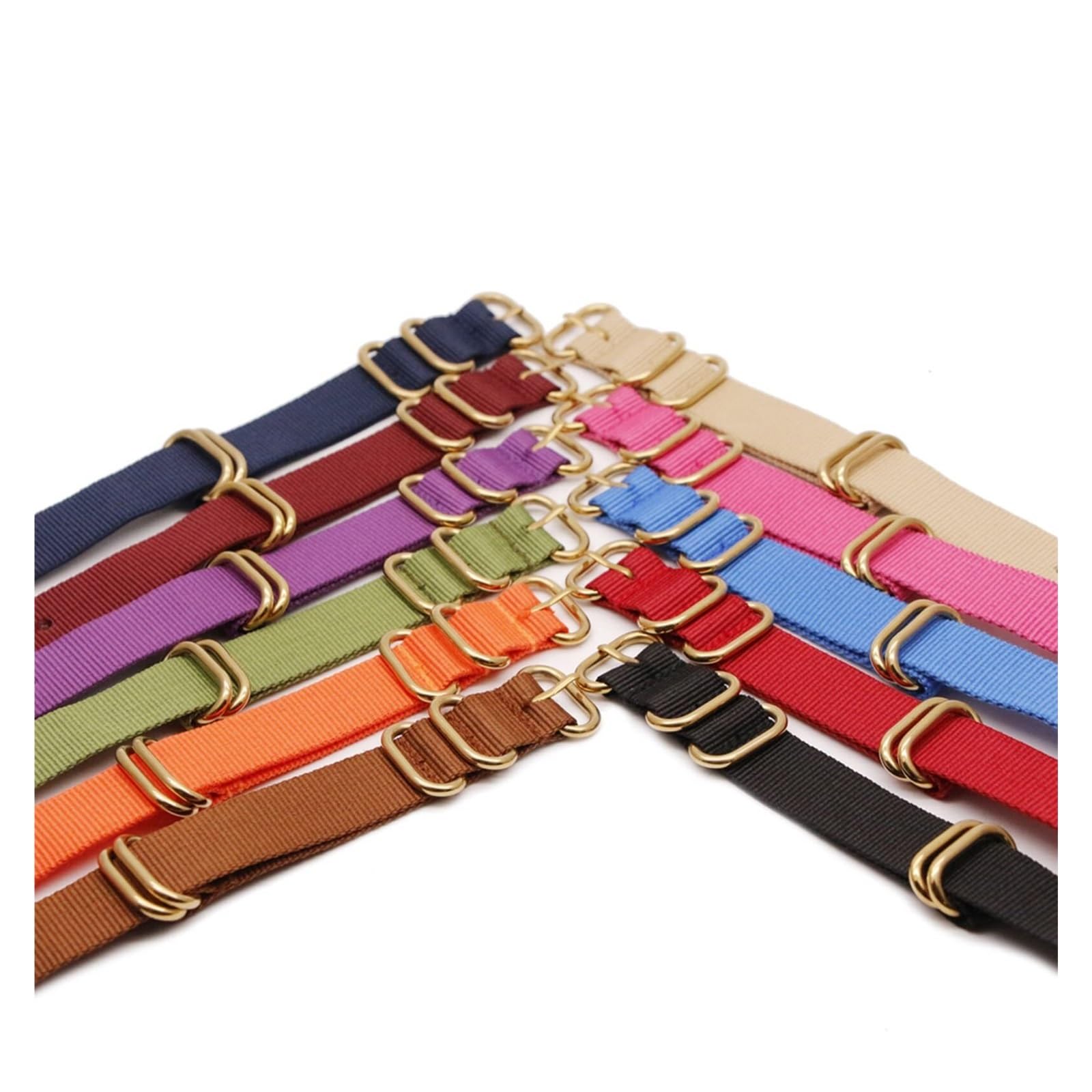 Bracelet de montre en nylon 18-24 mm avec boucle dorée pour le quotidien et le sport