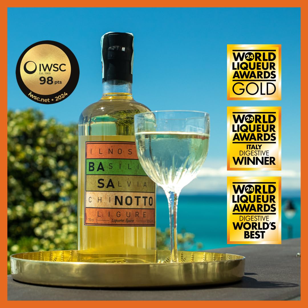 BASANOTTO Liquore Tipico Ligure Artigianale – Ricetta Tradizionale Ligure, Distillato Selezionato da Ingredienti Naturali di Alta Qualità, Gusto Unico per Aperitivi, Cocktail e Digestivi