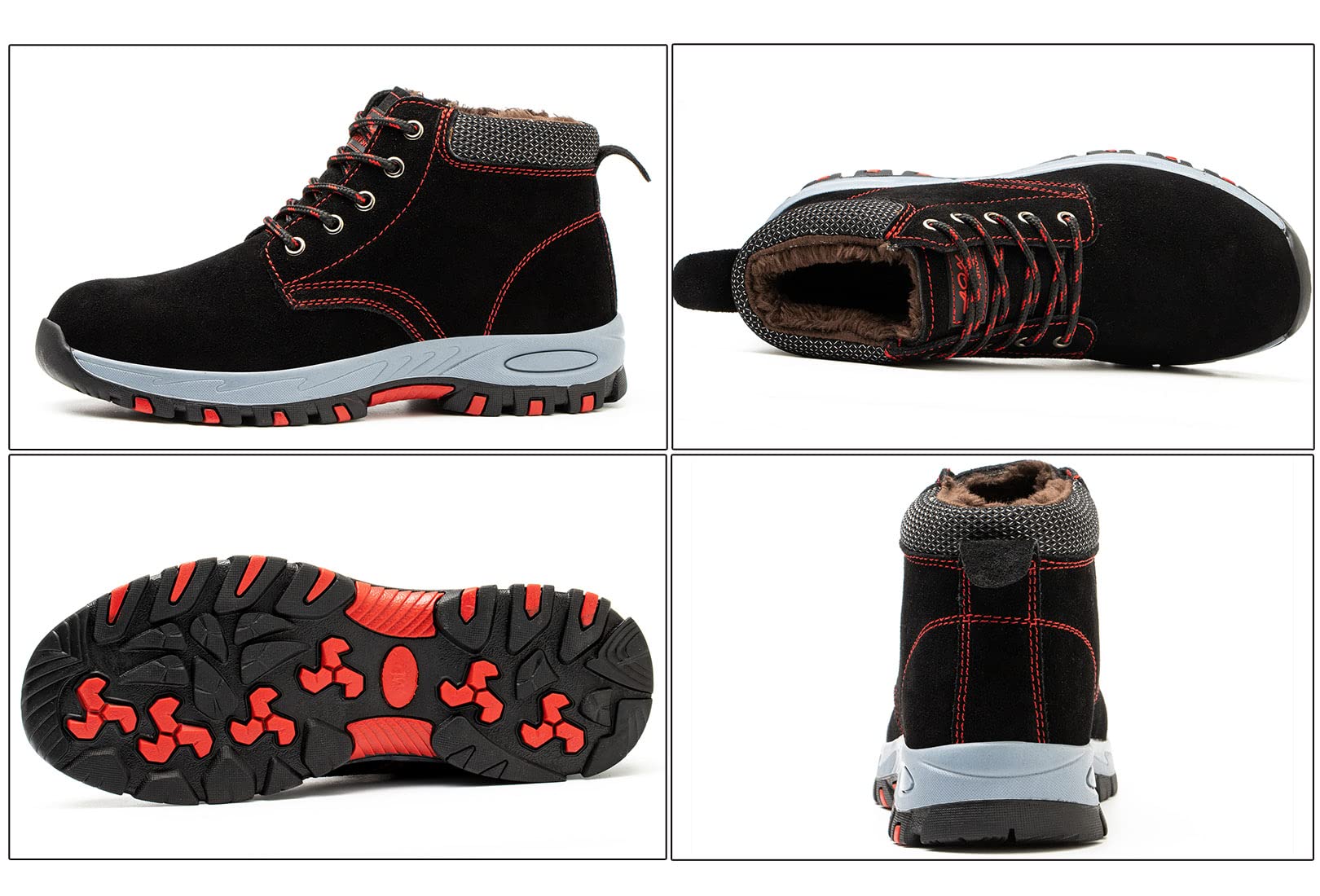 SROTER Scarpe da lavoro da uomo e donna, con punta in acciaio, impermeabili, foderate, di sicurezza, da trekking, da trekking