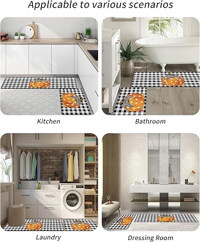 Miniatura 6 de Tapete de baño para bañera, antideslizante, de secado rápido y absorbente, de tierra de diatomeas, para cocina, tapete de Acción de Gracias, otoño,