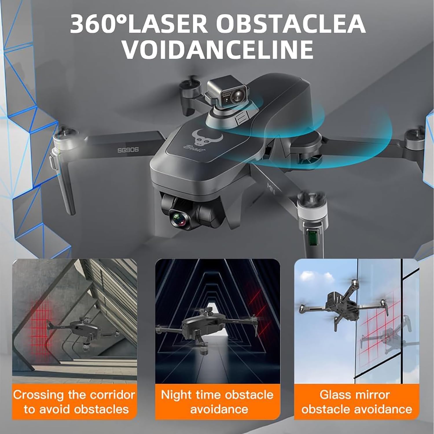 S109 GPS Drone – Cáara 4K, Cuadricóptero Plegable Con 360 Grados De