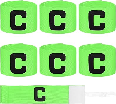 Molain 6 Pack Adjustable Captain Arm Bands, 7x33 CM/2.75x13 in Black Soccer Captain Armband Adjustable Leader Armband Soccer Football Rugby Basketball Leader Armbands for Adult Youth Teams
