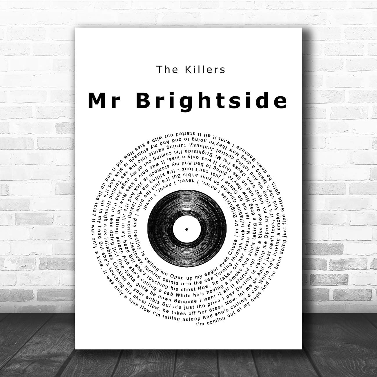 Mr Brightside Vinyl Record Song Lyric Quote Home Decor Gift Poster