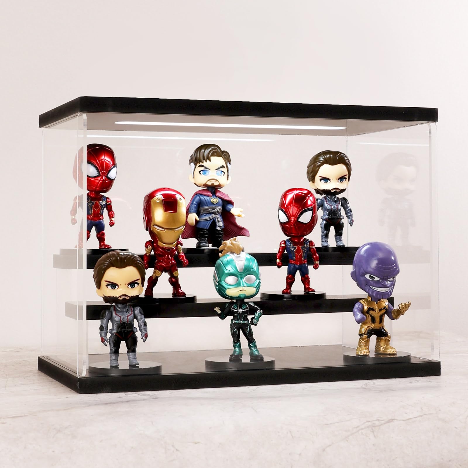 AZEYN Clear Acrylic Display Case with Light