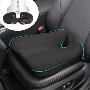 2026 Upgraded Car Seat Cushion Pad Foam Heightening Wedge, Coccyx Cushion for Tailbone Pain Lower Back Pain Relief Seat Cushion for Short People Driving, Truck Seat Cushion for Office Chair