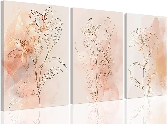 Pink Lilies Painting Wall Art