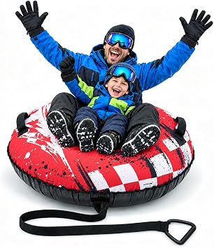 Heavy Duty Snow Tube with Canvas Cover for Kid Adult| Snow Sled River Tube