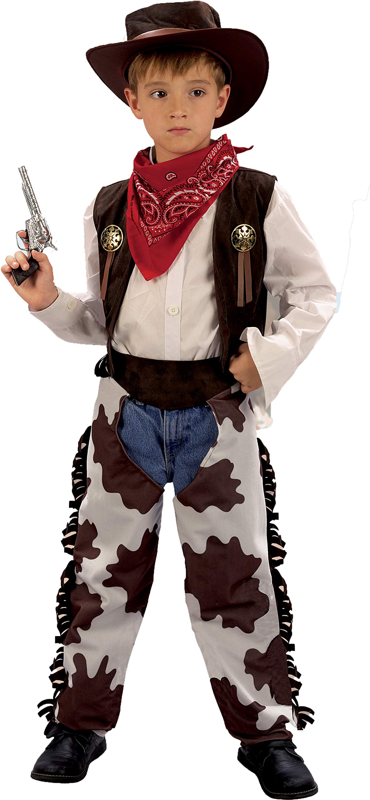 Ciao Hello Cowboy Rodeo Kid Costume boy (Size 9-11 Years), Brown/White, Boy