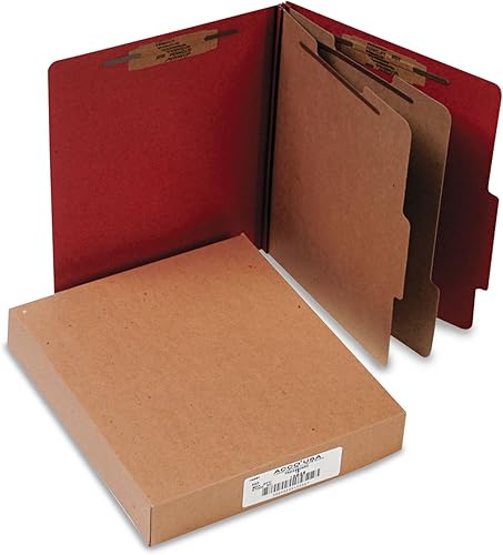 Wholesale Caso de 5ACCO 3" Exp. 2Clasificación folders-classification Carpetas, 3" Exp, Carta, 2partición, Tierra, color rojo