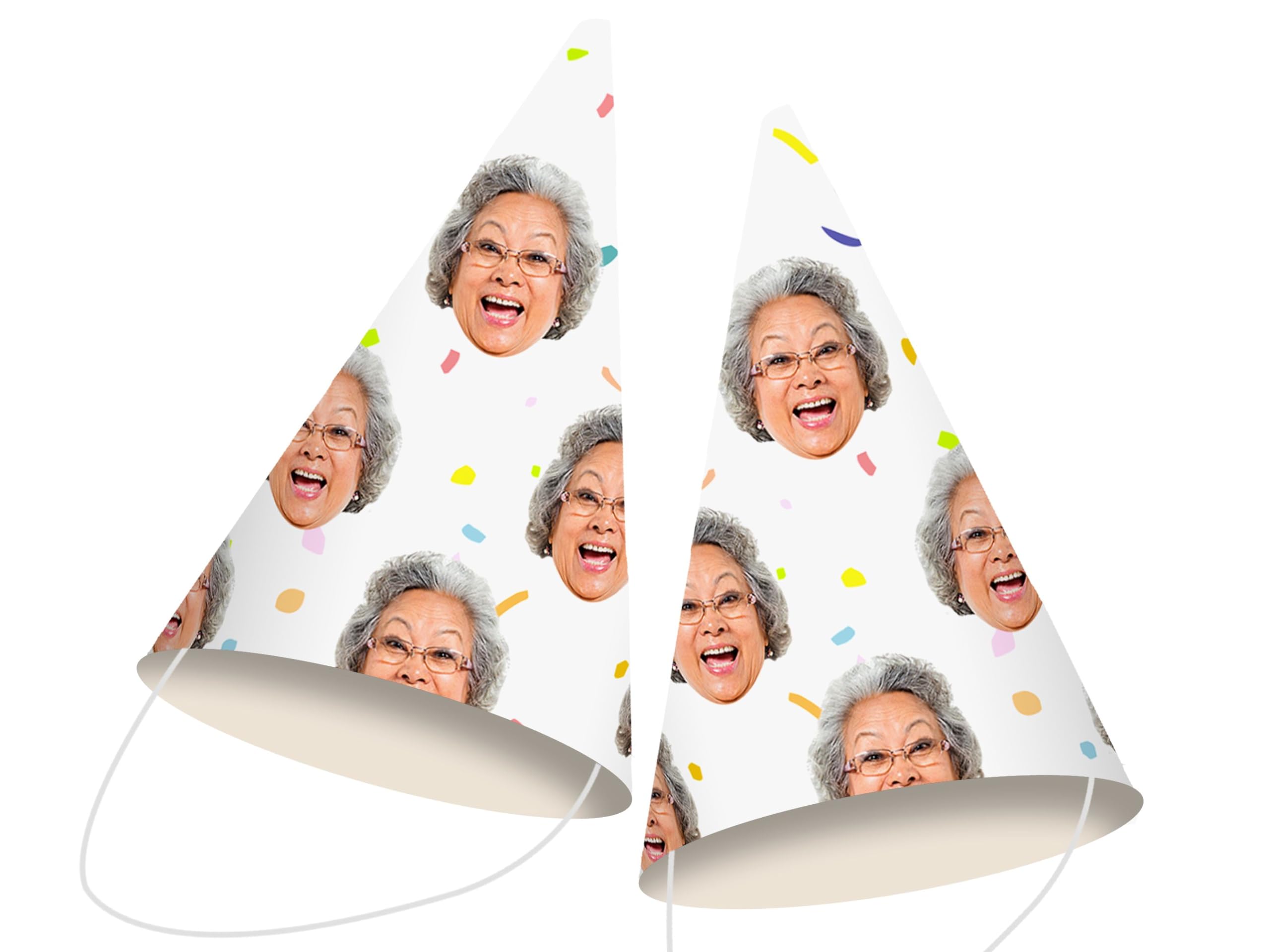 Personalised Photo Face Party Hats For 70th Birthday Party Decorations Paper Party Supplies Decor Custom Photos 50th 60th 65th HBD70