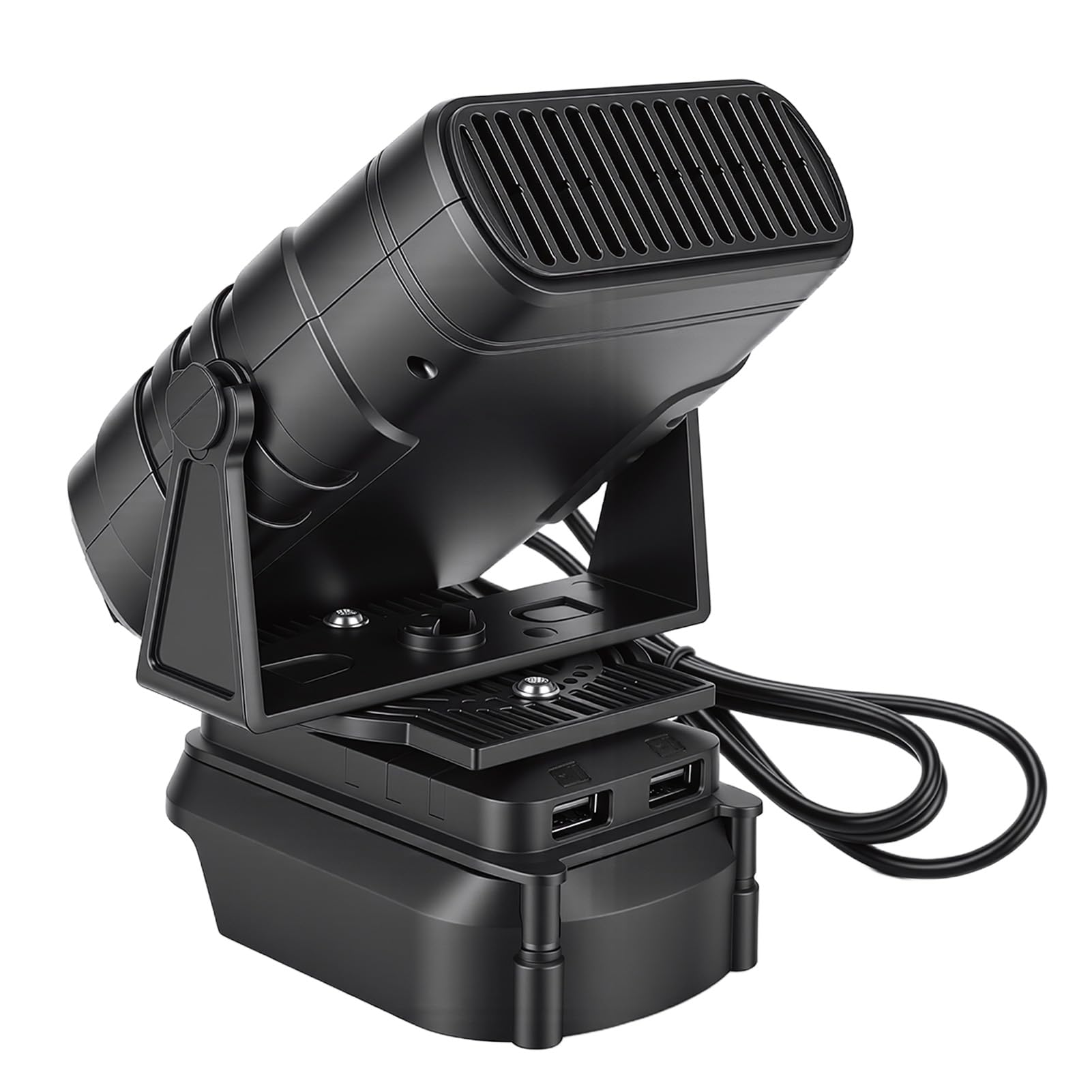 Jeffergarden Portable Space Heater Cordless for Small Spaces Battery Operated with Two Speeds and USB Ports for Indoor Use Shipping Without Battery