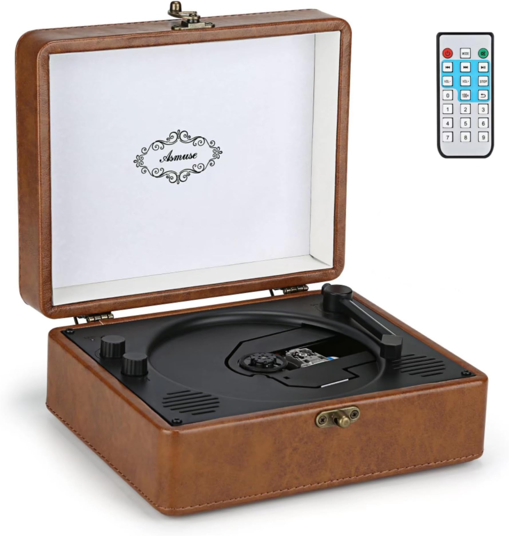 Portable CD Player with Bluetooth - Retro Desktop CD Players for Home CD Player with Speakers, Built in HiFi Bluetooth 5.0 FM-Support AUX/USB, Headphone Jack CD Player Protable for Kids, Gift