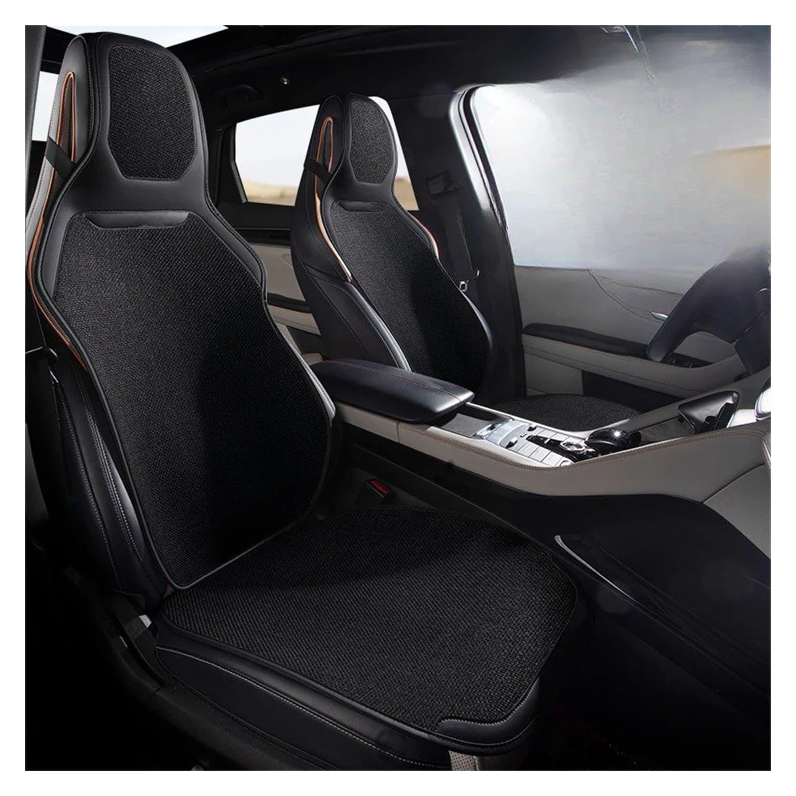 Sitzschoner Sportsitz Autositzkissen 1-teiliges Kopfstützenkissen Vier Jahreszeiten Universal 1-teilig Einzelsitz Autositzbezüge(1pc Black)