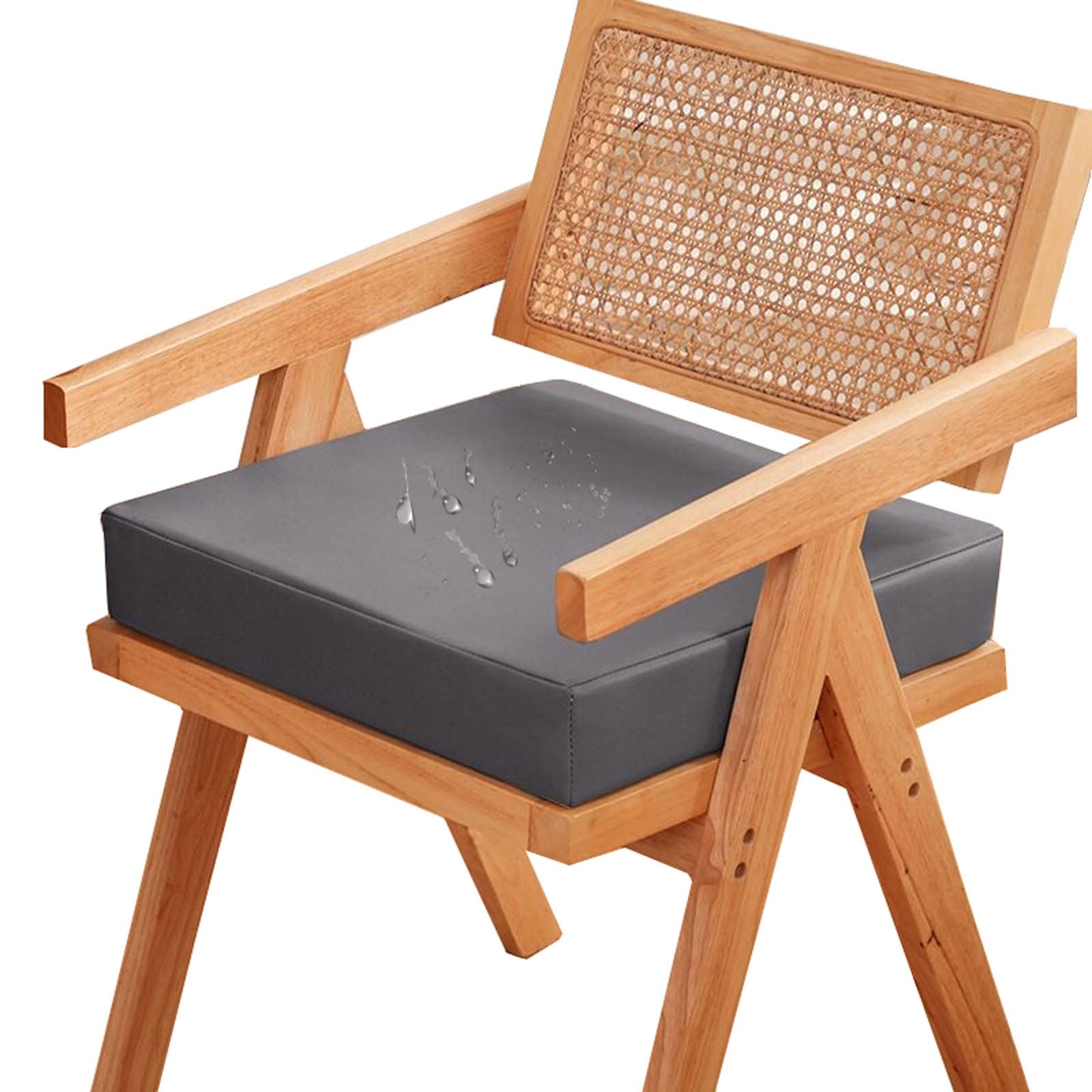 MCOSU Outdoor Chair Seat Cushions - 12x12/14x14/16x16/18x18/20x20 Inch - Square Thick Foam Patio Seat Pads for Garden, Lawn, Deck, or Indoor Use(P1,14X14X3IN)