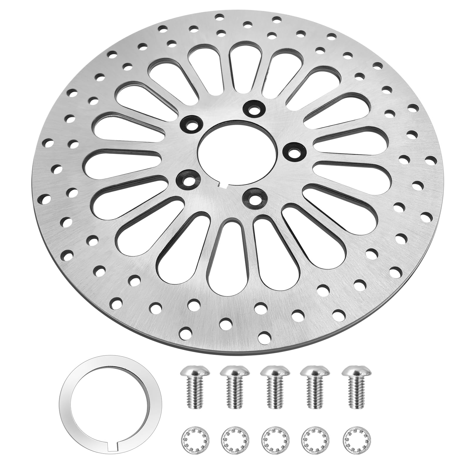 11.5''Front Harley break rotor Compatible with Harley Rotor Sportster1200, Dyna,Softail,Fat Boy,Super Glide,Heritage Softail,Softail Springer,Sportster 883,Brushed Finish Stainless