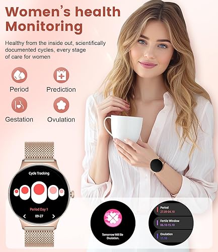 Miniatura 5 de Relojes inteligentes para mujer, pantalla AMOLED de 1.43 pulgadas, reloj inteligente de llamadas Bluetooth, más de 120 modos deportivos, rastreador