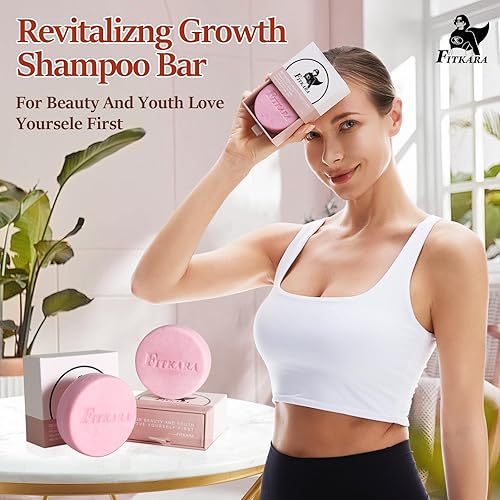 Miniatura 2 de Juego de 2 barras de champú nutritivo para cabello seco y dañado, vegano, libre de crueldad, sin sulfatos, extracto de cebolla, mantequilla de