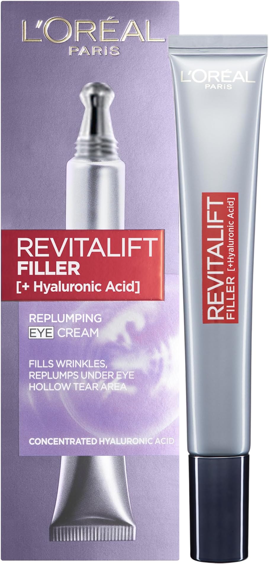L'Oreal Paris Eye Cream, Revitalift Filler Replumping Eye moisturiser, 15ml