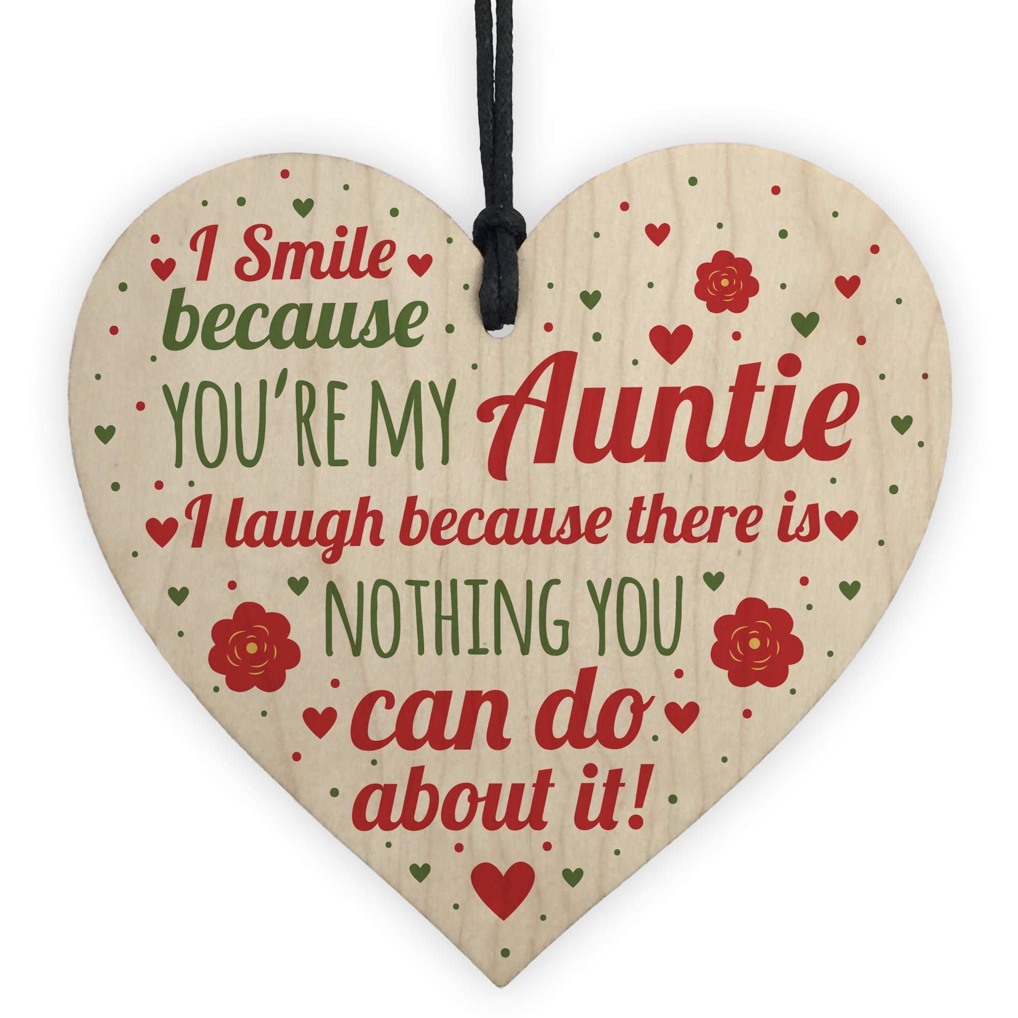 Red Ocean Special Auntie Gifts For Christmas Best Aunt Aunty Gifts For Birthday Handmade Wooden Heart Plaque Keepsake