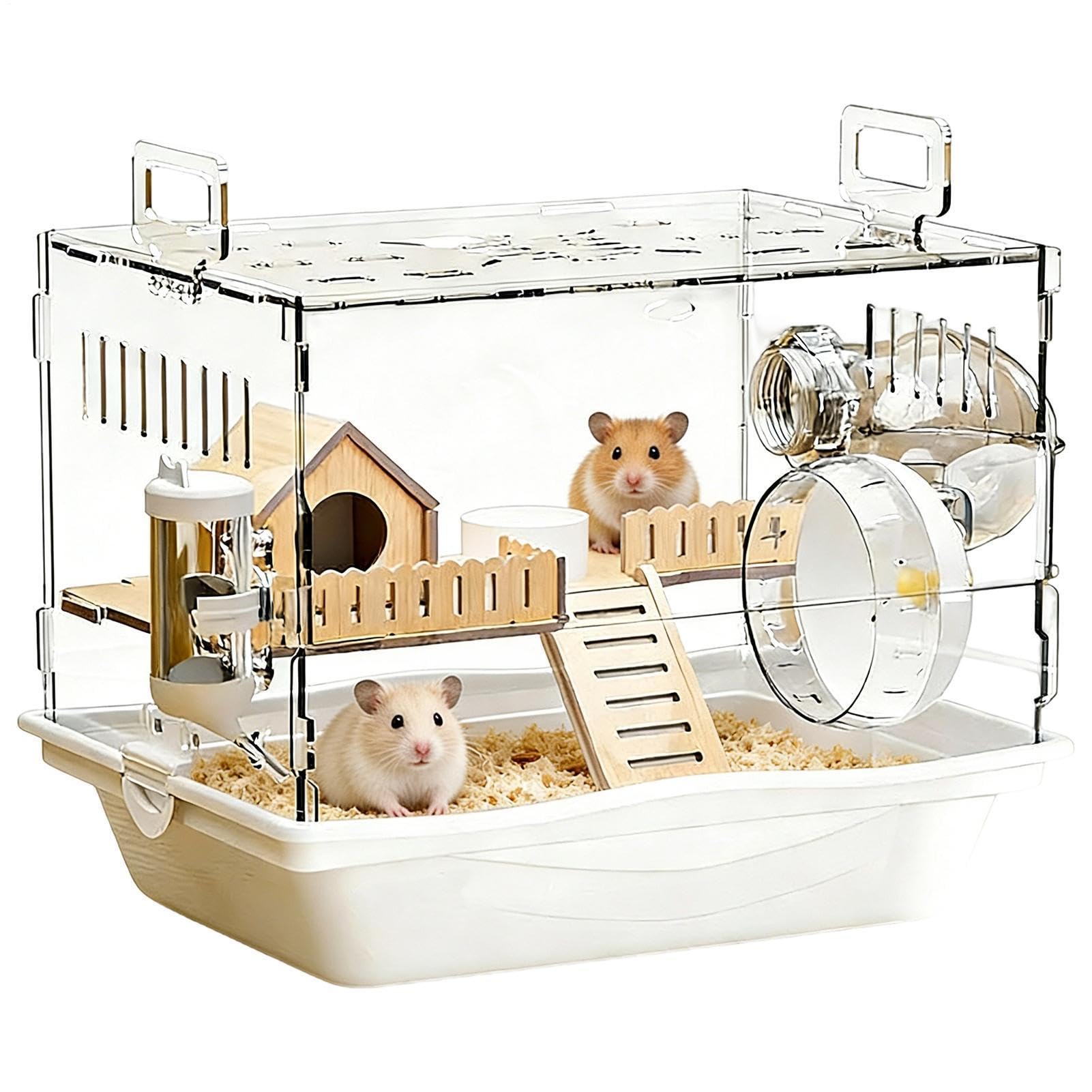 Gabbia per Criceto Trasparente, Habitat Trasparente per Animali Domestici | Per Criceto, Gerbillo, Riccio, Chinchilla, Coniglio, Furetto, per Gerbillo, Nano, Coniglio, Furetto, Chinchilla