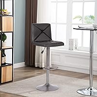 Vista 7 de BestOffice Juego de 2 taburetes de bar modernos taburetes giratorios de altura ajustable taburete giratorio de altura de mostrador taburete