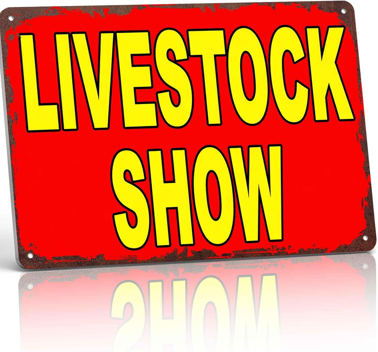 Funny Metal Sign Livestock Show Aluminum Wall Decor 8x12 Inch for Living Room Bedroom Office Bar Cafe Restaurant Garage Farmhouseand Man Cave