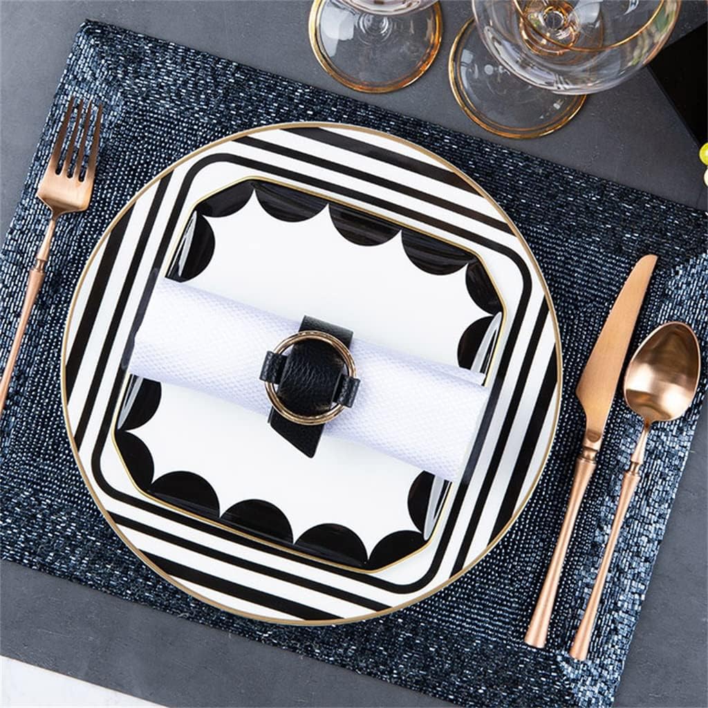 Square Cutlery Set Kitchen Catering Utensils Bone Plate Bowl Plate Restaurant Combination (Color : A, Size : One size)