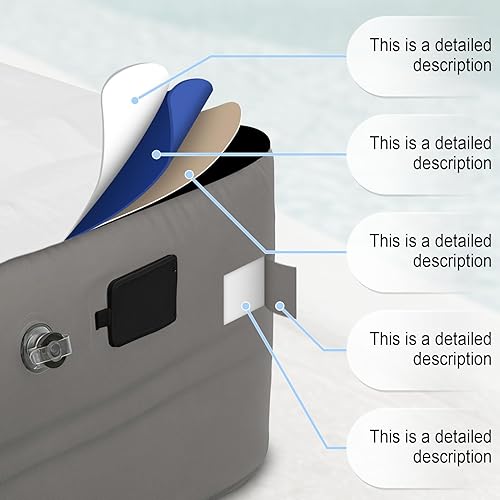 Miniatura 4 de Colchón de aire Queen con bomba alimentada por batería de 1300 mAh, tela de terciopelo holandés elevada de 18 pulgadas súper suave y cómoda, soporte