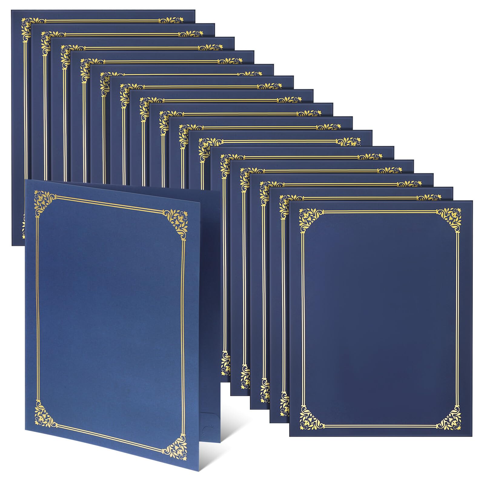 30 Pezzi Copertine per Certificati Bordi in Foglia Oro, Porta Documenti Eleganti in Carta 8.5x11 per Decorazioni Scuola e Presentazioni Professionali