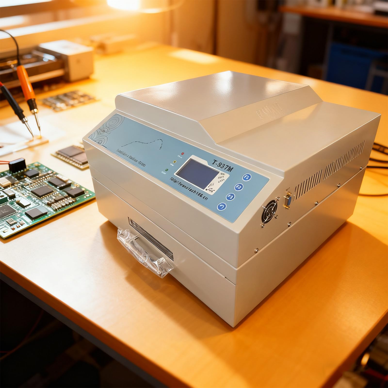 T937/T937M Automatic Reflow Soldering Machine, Reflow Oven, Micro-Computer Control, for PCB SMT Soldering Proofing T937M (T937m)