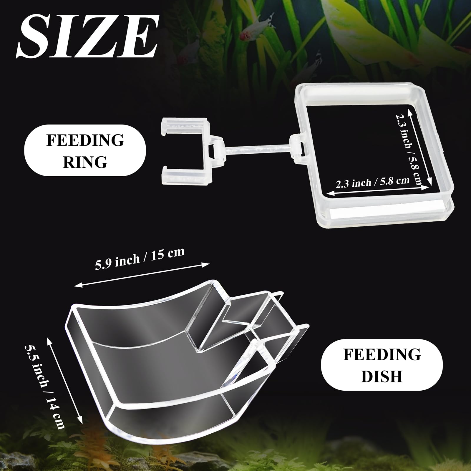 Aquarium Feeding Dish Set With Tube & Cleaning Brush - Stop Food Scattering For Shrimp & Fish