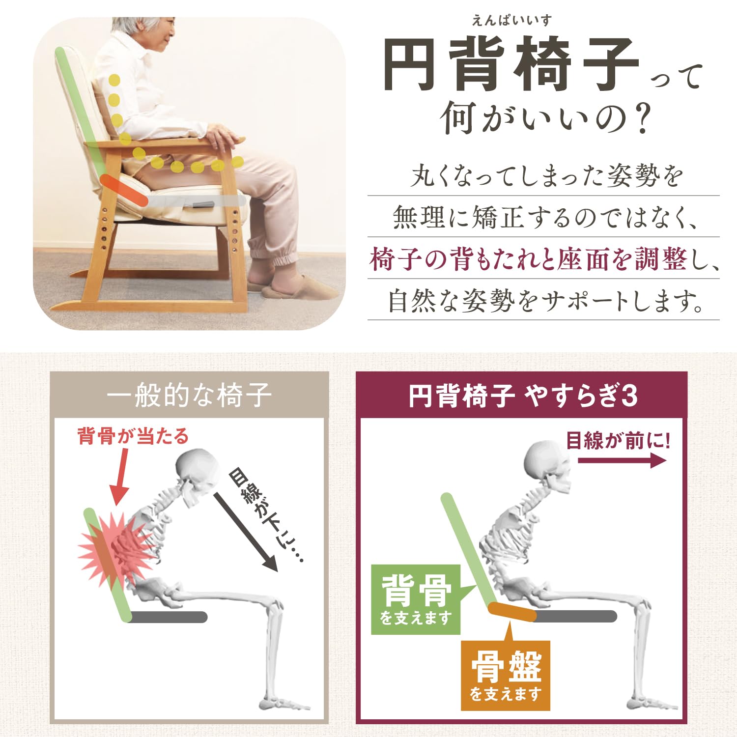 R168)【美品】NOEC-リヨン 円背椅子 やすらぎ2 座椅子 一人用 お年寄り レバー式 明光ホームテック アイボリー Amazon｜座椅子生活 明光ホームテック 円背椅子 やすらぎ3 [背もたれ