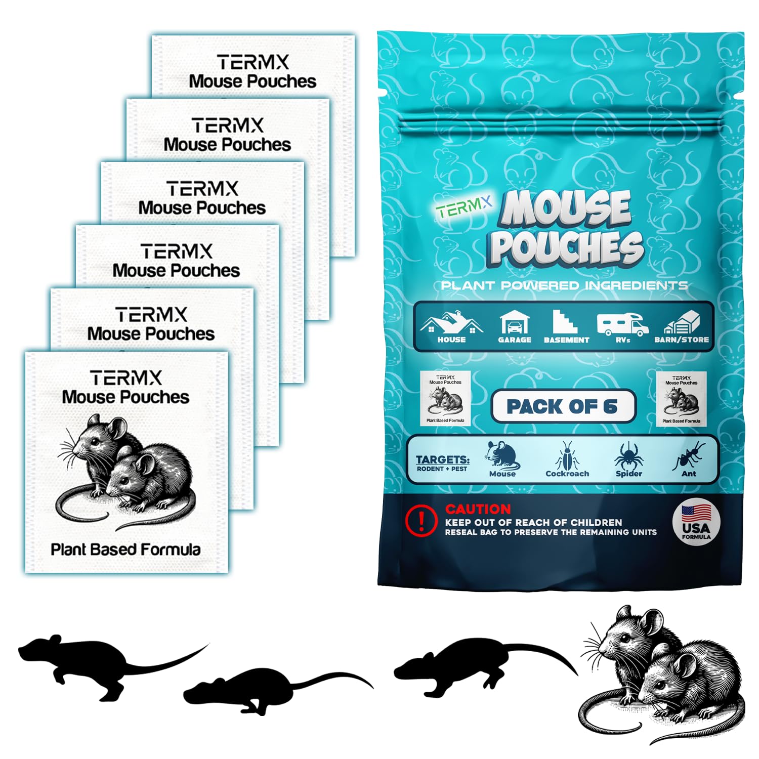 6Pack Botanical Rodent Repellent Pouches Natural Mouse Repellent Pouches