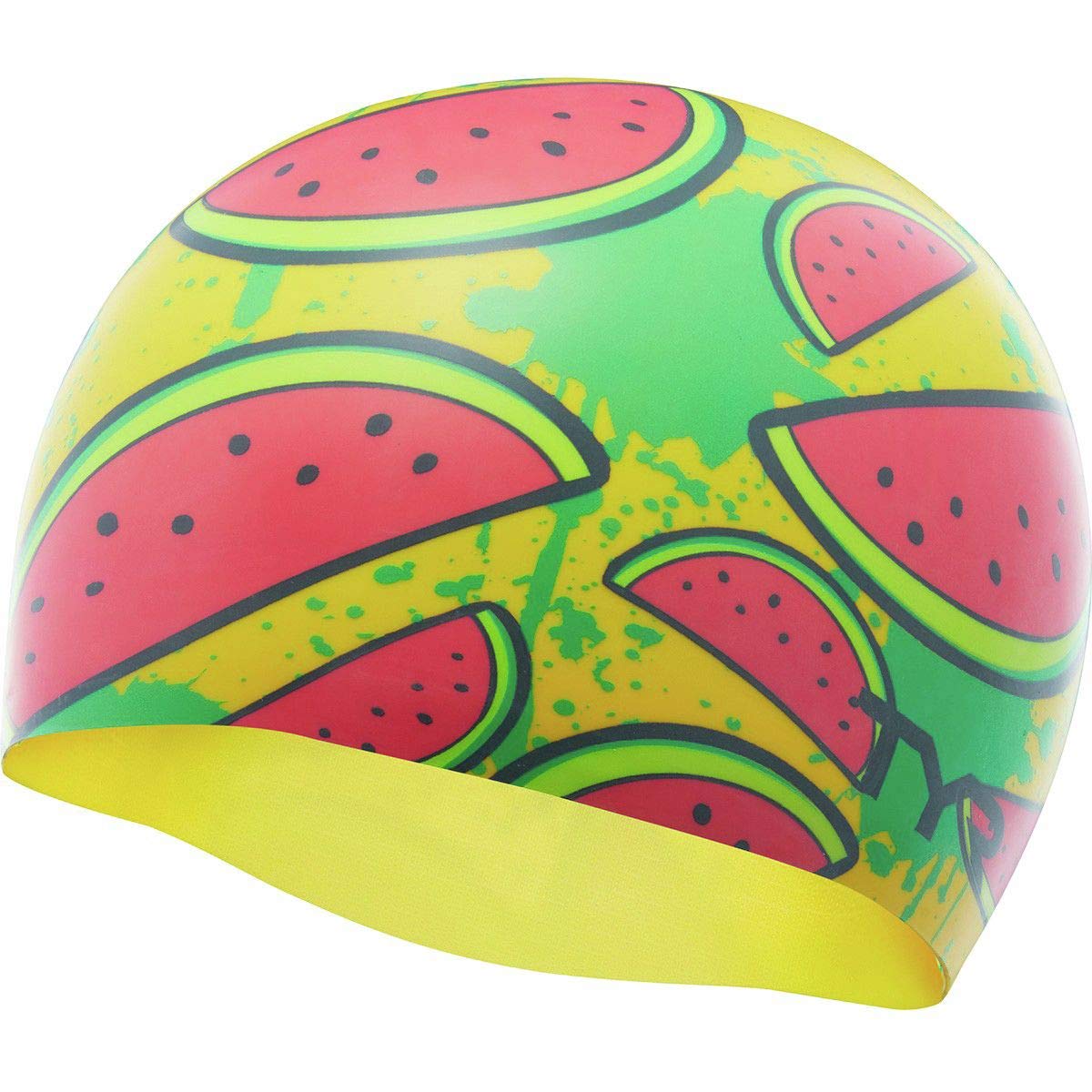 TYR Cuffia da nuoto unisex anguria, giallo fluo/rosa, taglia unica