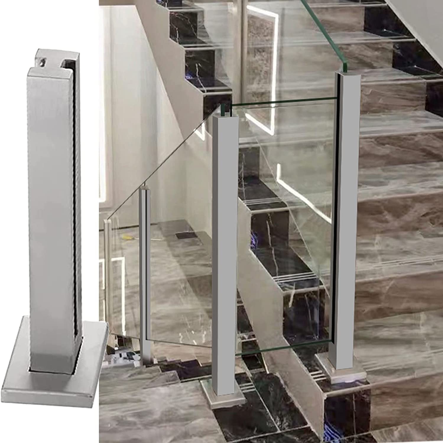 Garde-corps en verre inox 95cm pour barrière de sécurité de terrasse moderne