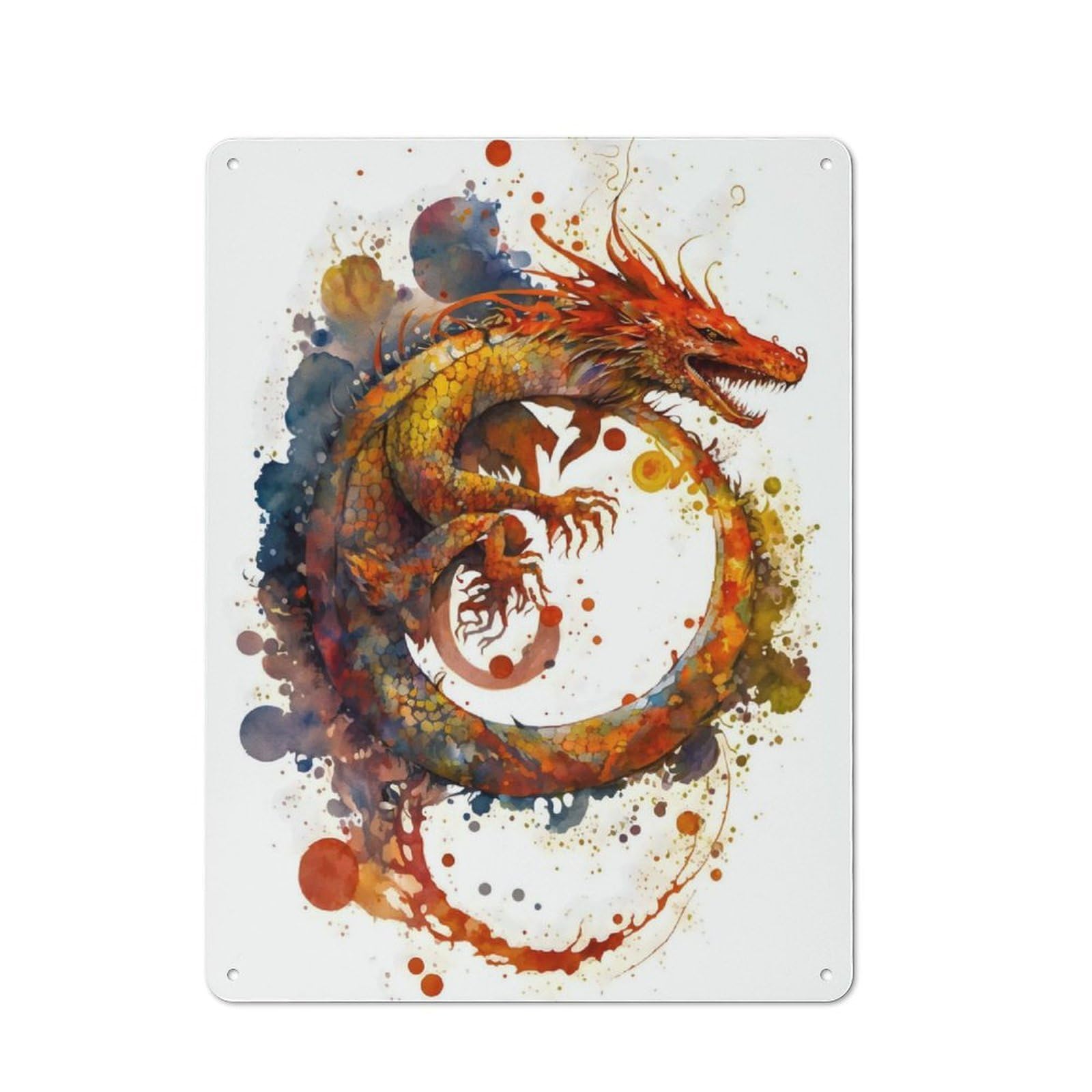 Junmoney Dragons Retro Metal Wall Sign 40X30cm With For Pub Or Café, A Housewarming Gift For Hospitality Wall Decor Collectors