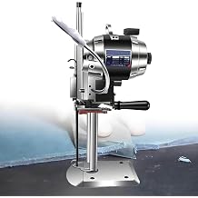 High-Speed Straight Knife Cloth Cutting Machine, Fabric Cutter, Electric Cloth Cutter Machine, Industrial Fabric Cutting Machine with Automatic Knife Sharpen, for Multilayer Fabric Leather Cloth 13"