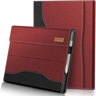INFILAND Microsoft Surface Pro 7+/ Surface Pro 7 Plus Case Cover Compatible with Microsoft Surface Pro 7+/ Surface Pro 7/ Surface Pro 6/ Surface Pro 5/ Surface Pro 4 12.3 inch Tablets, Dark Red