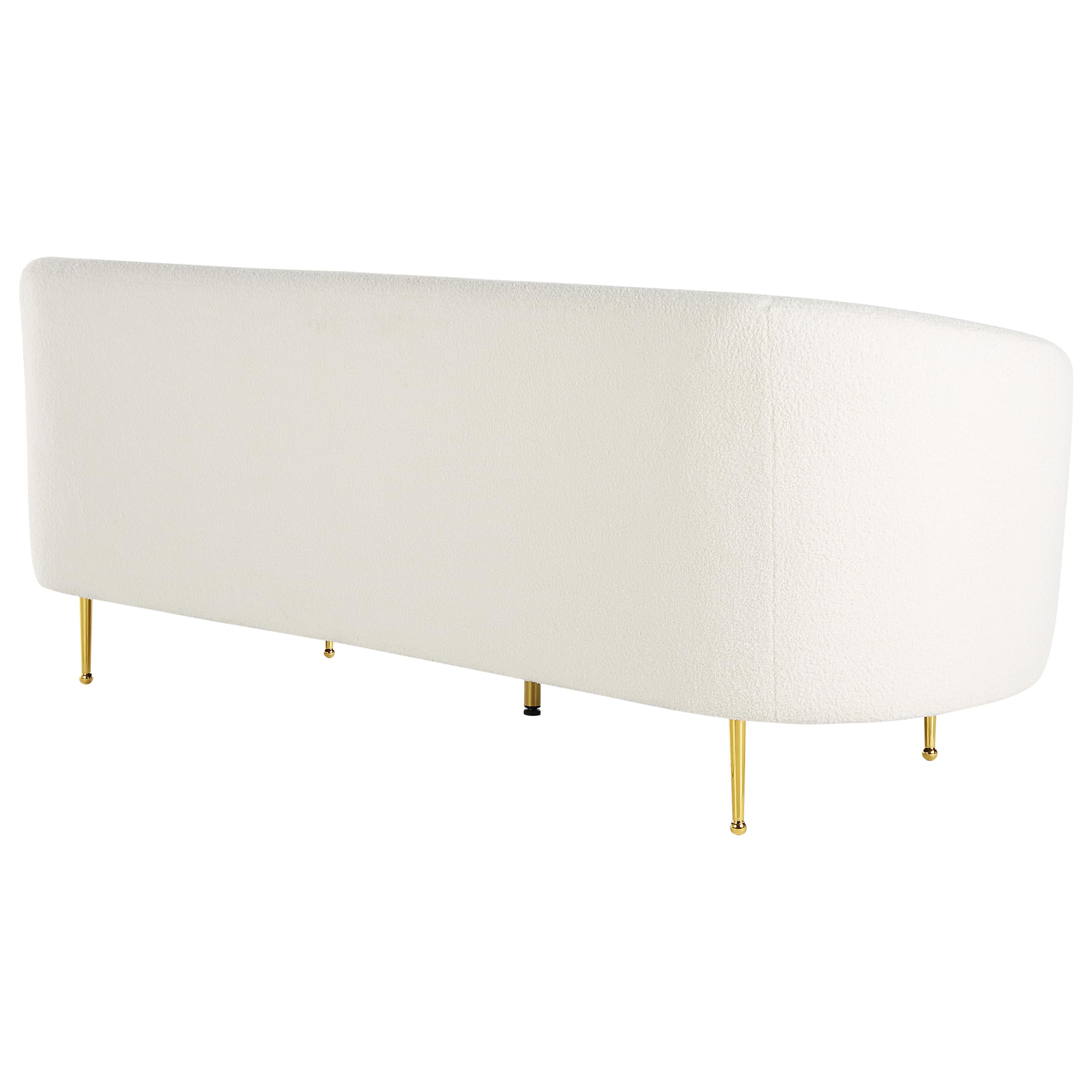 Sofa Set Sitzgruppe im Art-Déco-Stil mit Sessel Bouclé 6-Sitzer weiß Loen