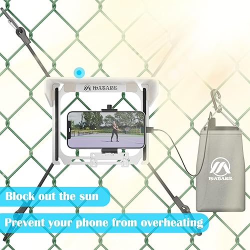 Miniatura 2 de Montura de Valla para Celular con Sombra, Kit de Montaje para Grabación de Juegos Compatible con Gamechanger, iPhone, Mevo Start, Teléfonos y GoPro,