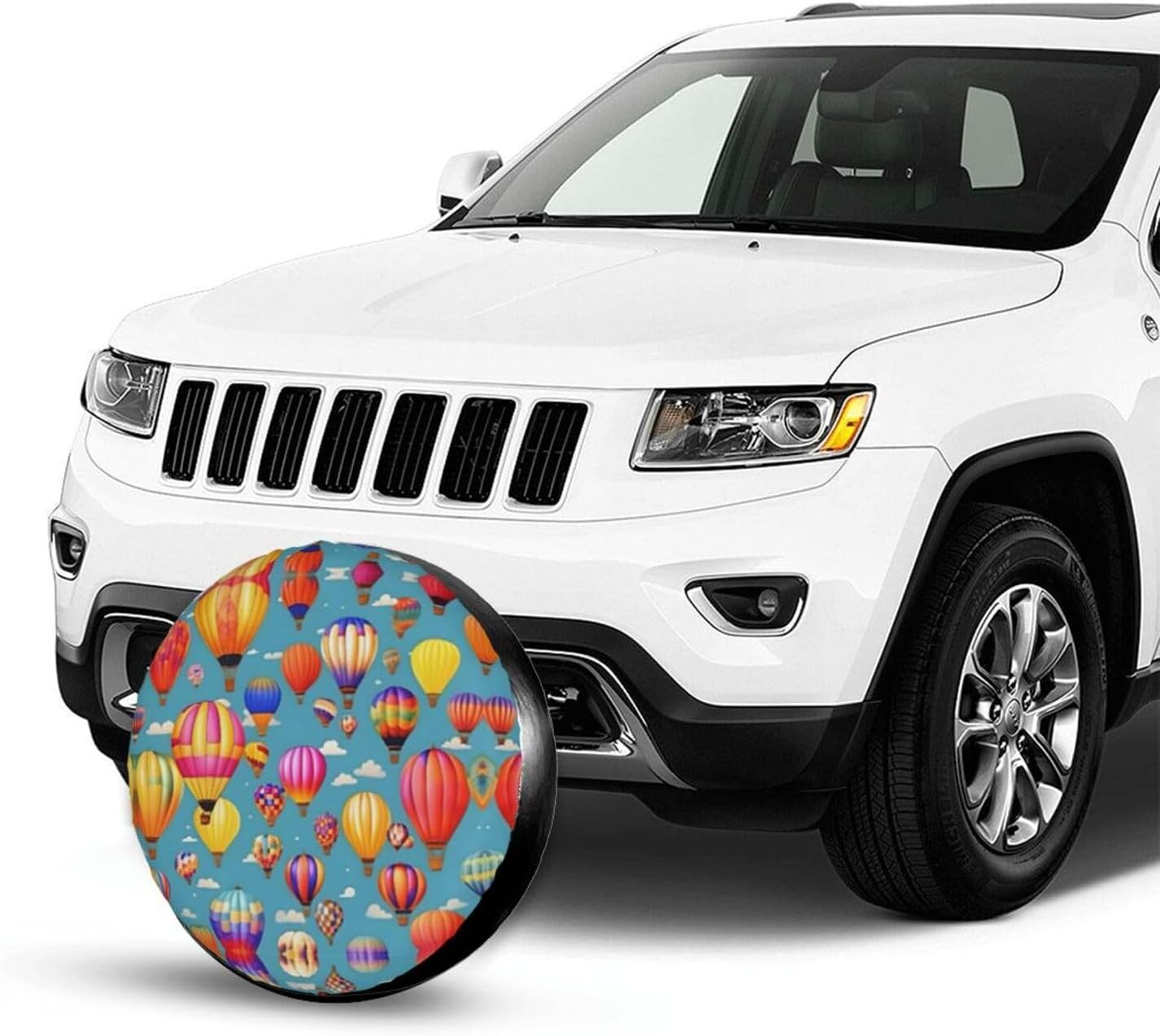 Spare Tire Cover 14 Inch, Waterproof Dust-Proof Universal Wheel Protectors Hot Air Colorful Balloons Camper Tire Cover Fit for Rv Trailer Truck SUV Travel Trailer Accessories image 3