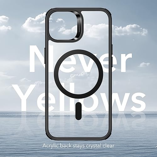 Vista 260 de ESR Funda para iPhone 15 Pro Max, compatible con MagSafe, de grado militar, negro transparente