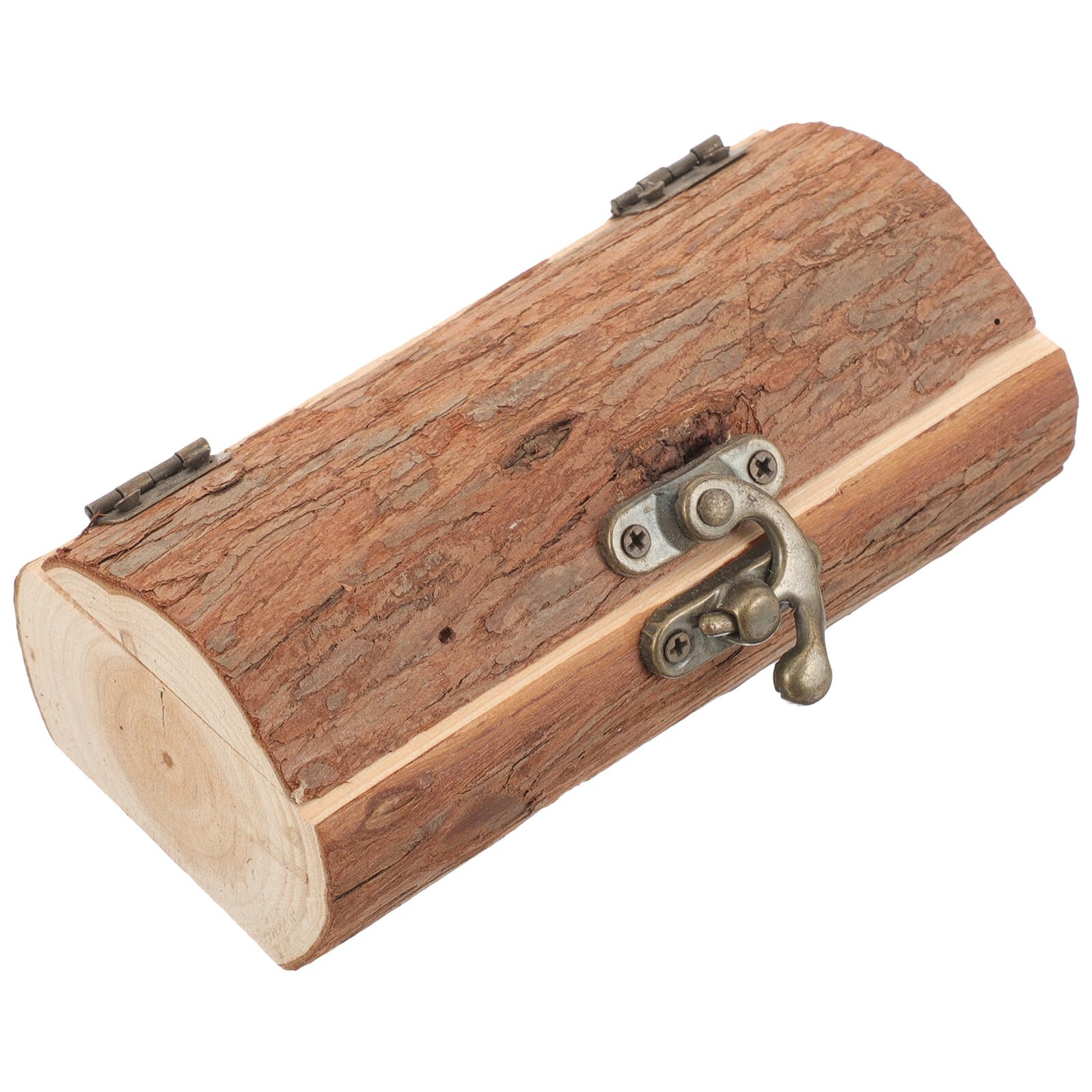 Porte-alliances solide en bois avec finition simple et écrin de mariage champêtre