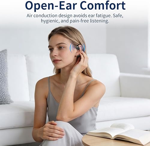 Miniatura 2 de Auriculares de oreja abierta, auriculares Bluetooth inalámbricos con micrófono, auriculares deportivos ultra cómodos con pantalla LED, sonido