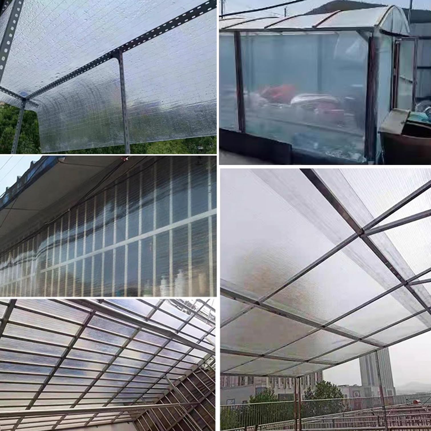 NIANXINN Polycarbonatplatten Kunststoff-Dachplatten,1mm Dicke Gewächshausdach Tageslichtpaneele,Regendichte Glasfaser-Dachüberdachung,Uv-Beständig Ersatzplatten Für Außenbereich (0,6m x 7m)