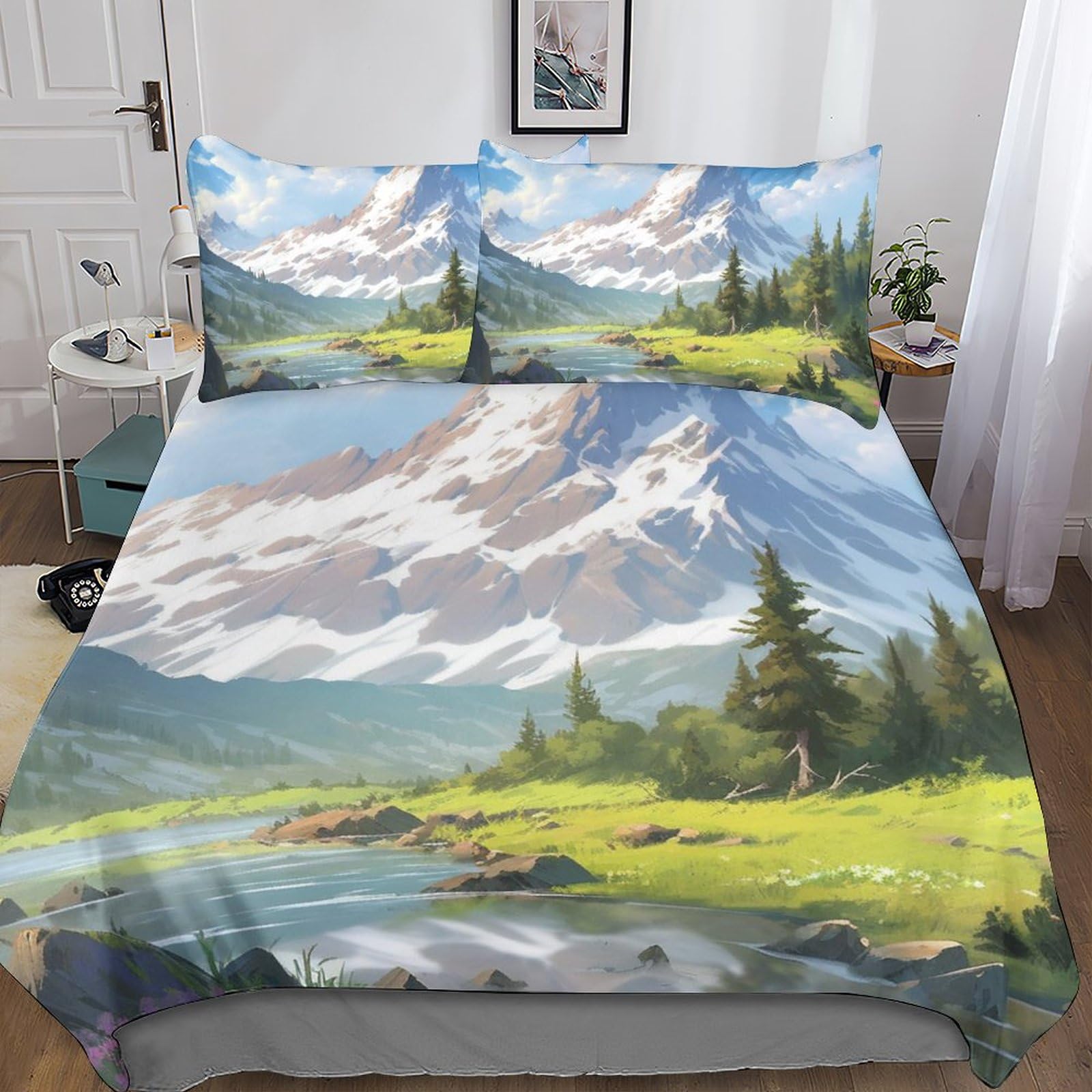 Housse de couette montagne 3D pour transformer la chambre des enfants ou des adultes
